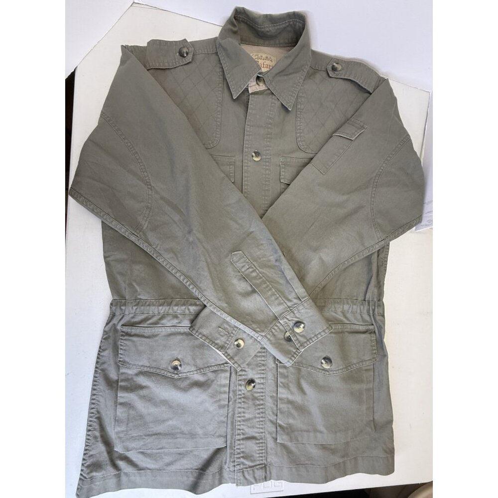 Cabela's Safari Series Field Jacket Cinch Waist Green Sz M Hunting Shooting